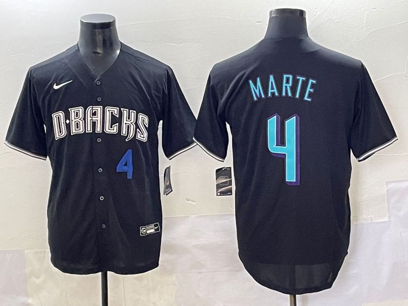 Men Arizona Diamondback #4 Marte Black Joint Name 2025 Nike MLB Jersey style 34->arizona diamondback->MLB Jersey